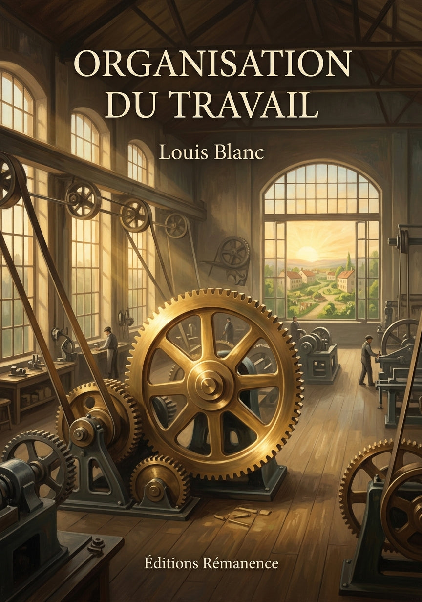 Livre Organisation du travail par Louis Blanc - Couverture - Editions Remanence