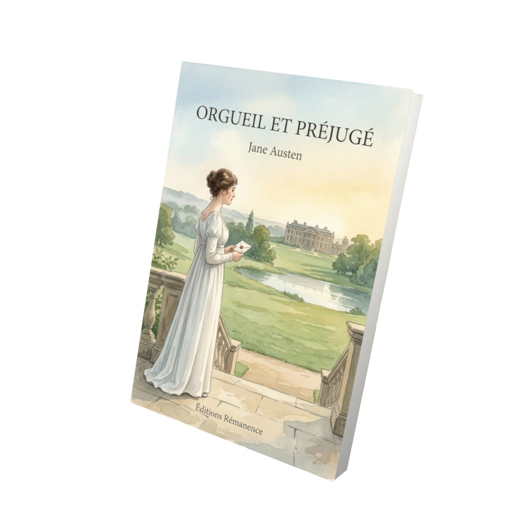 Livre Orgueil et Préjugé par Jane Austen - Vue 3D - Editions Remanence
