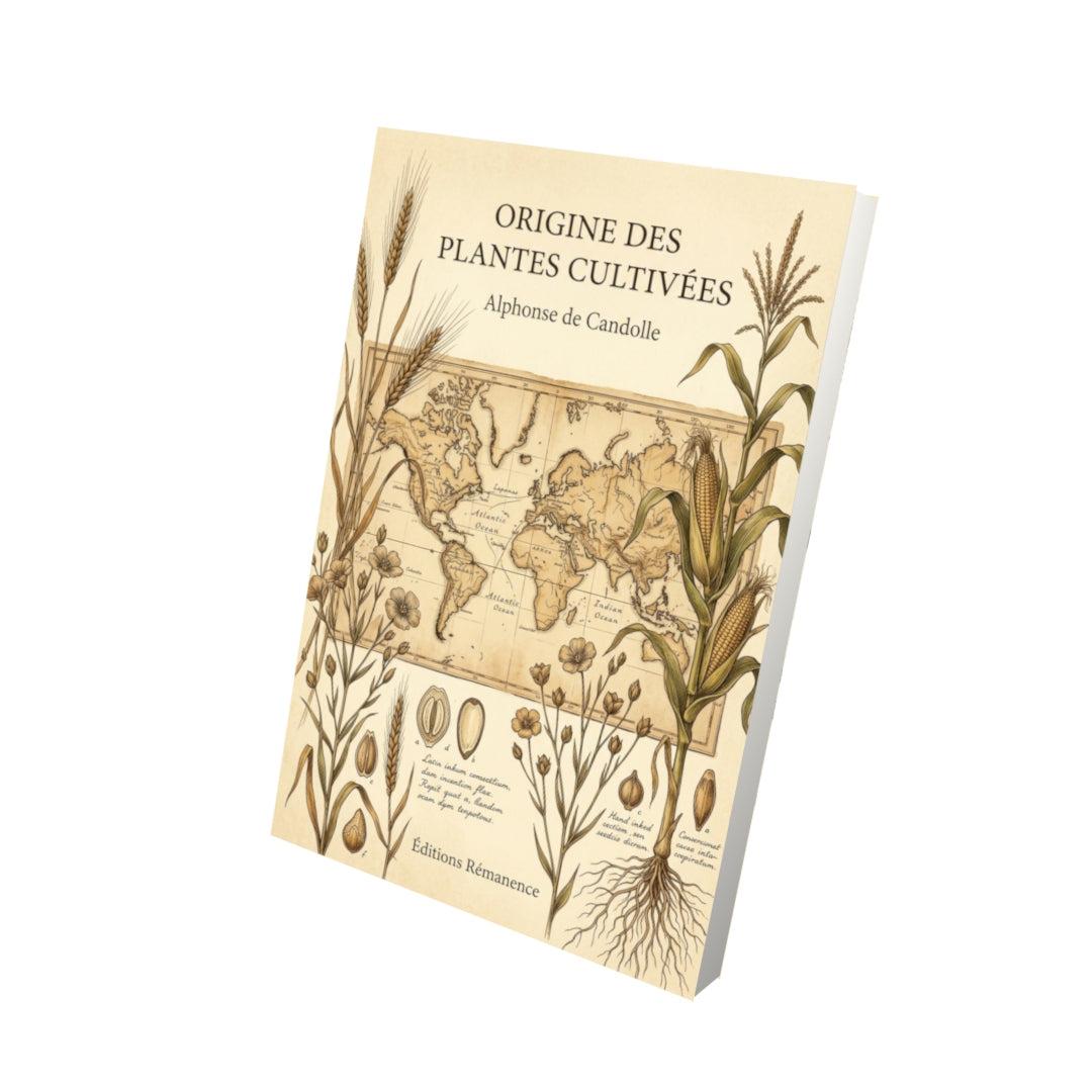 Livre Origine des plantes cultivées par Alphonse de Candolle - Vue 3D - Editions Remanence