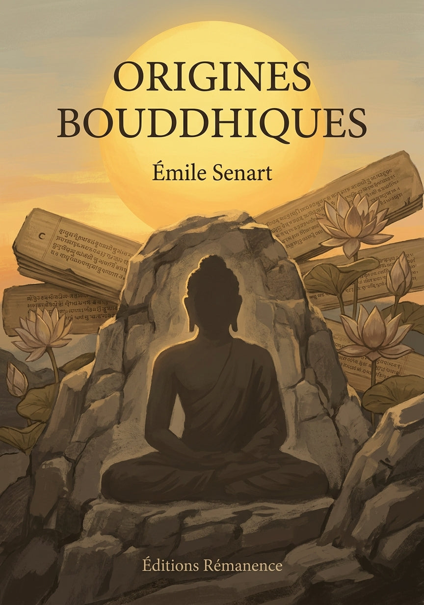 Livre Origines bouddhiques par Émile Senart - Couverture - Editions Remanence