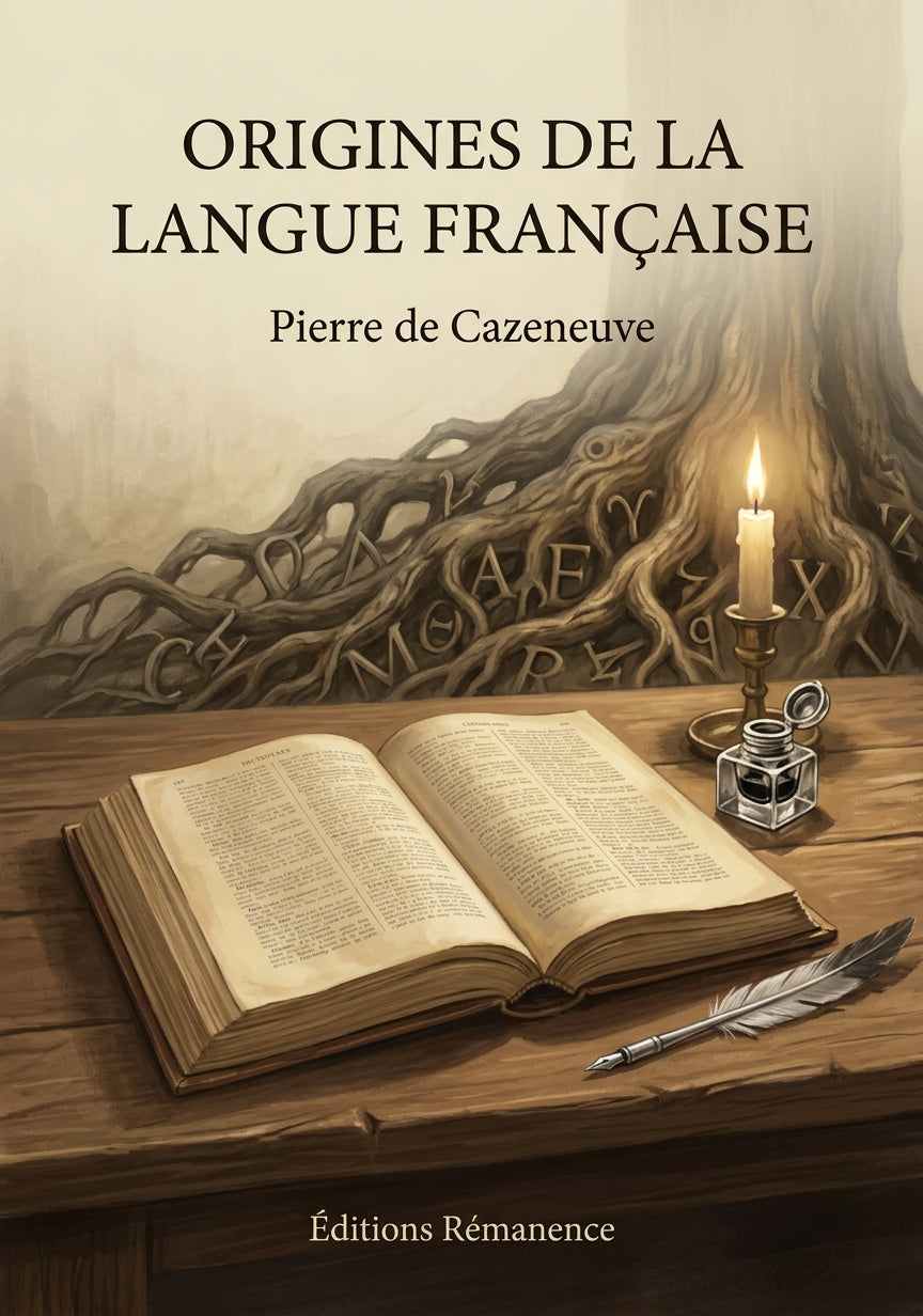 Livre Origines de la langue française par Pierre de Cazeneuve - Couverture - Editions Remanence