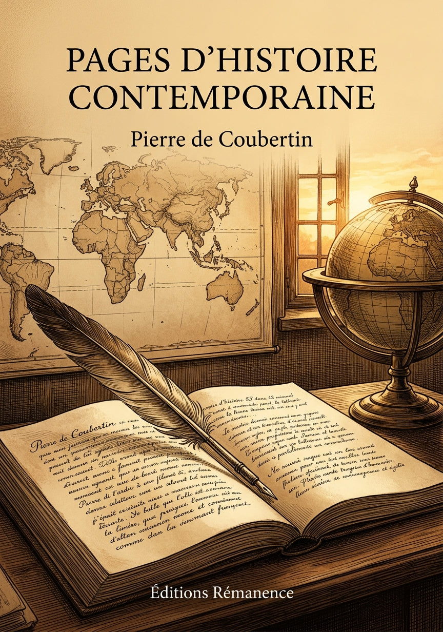 Livre Pages d’histoire contemporaine par Pierre de Coubertin - Couverture - Editions Remanence