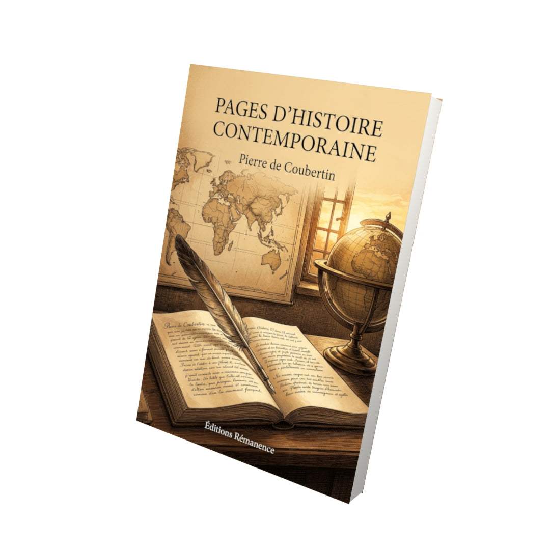Livre Pages d’histoire contemporaine par Pierre de Coubertin - Vue 3D - Editions Remanence