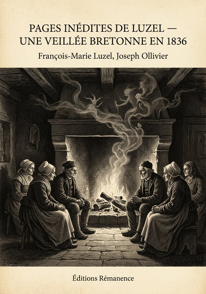 Livre Pages inédites de Luzel — Une veillée bretonne en 1836 par François-Marie Luzel, Joseph Ollivier - Couverture - Editions Remanence