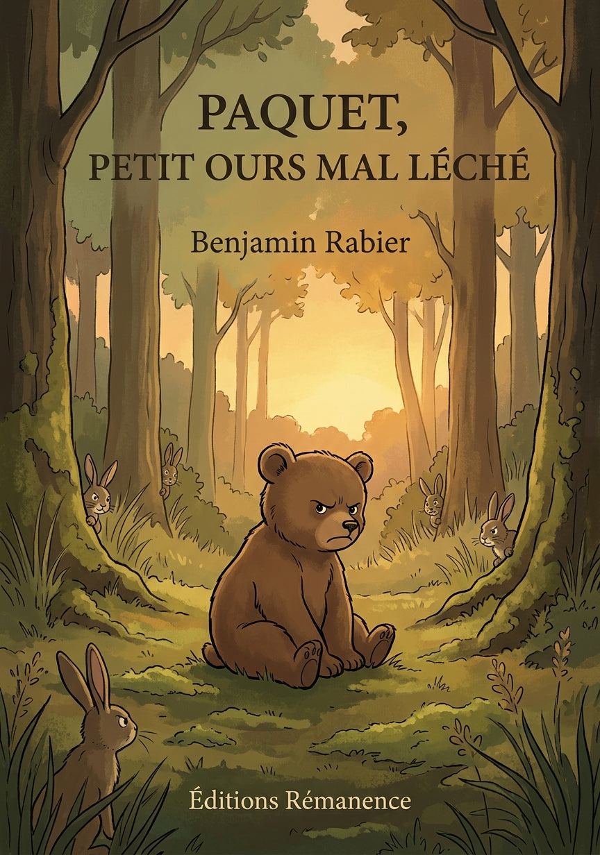 Livre Paquet, petit ours mal léché par Benjamin Rabier - Couverture - Editions Remanence