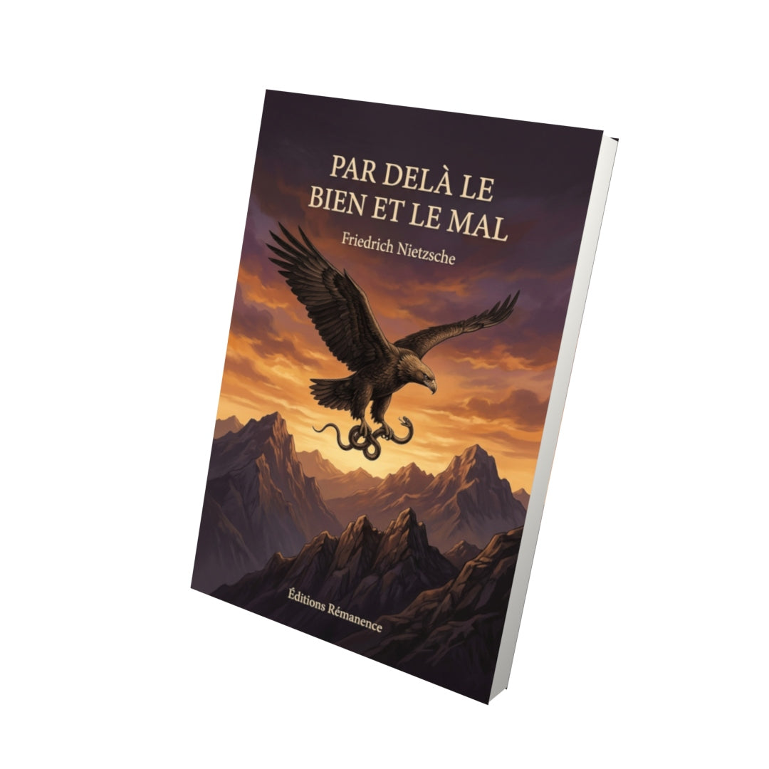 Livre Par delà le Bien et le Mal par Friedrich Nietzsche - Vue 3D - Editions Remanence