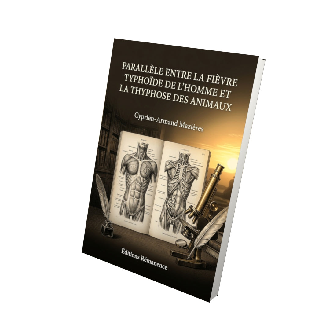 Livre Parallèle entre la fièvre typhoïde de l’homme et la thyphose des animaux par Cyprien-Armand Mazières - Vue 3D - Editions Remanence