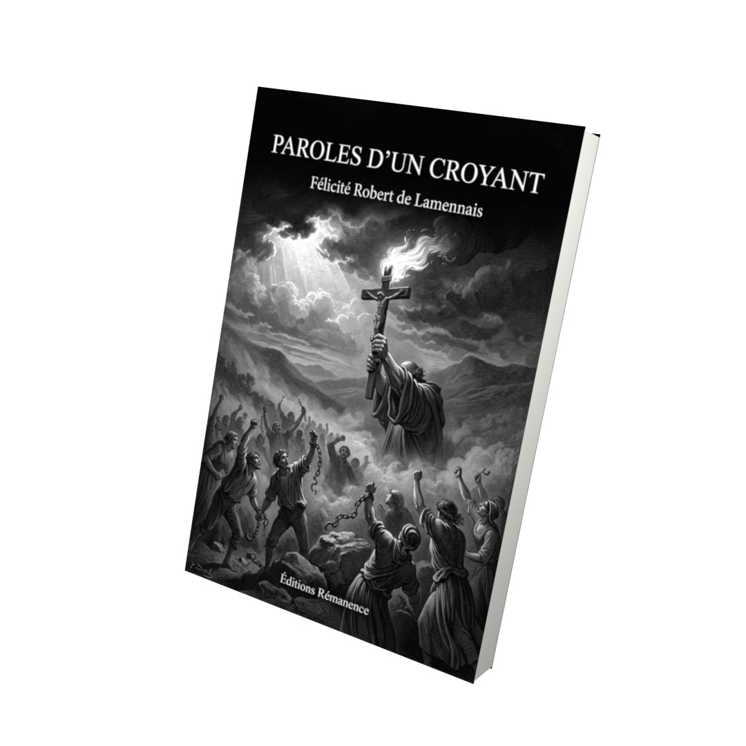 Livre Paroles d’un croyant par Félicité Robert de Lamennais - Vue 3D - Editions Remanence