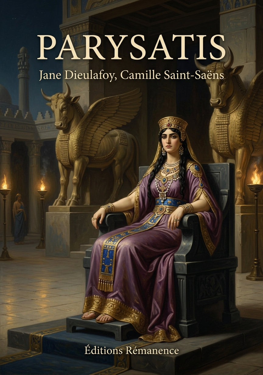 Livre Parysatis par Jane Dieulafoy, Camille Saint-Saëns - Couverture - Editions Remanence