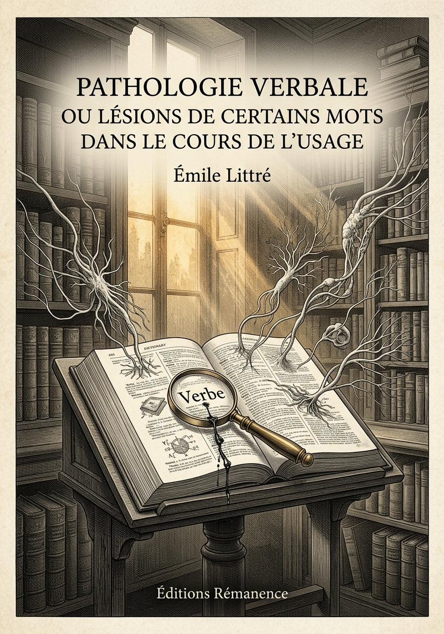 Livre Pathologie verbale ou lésions de certains mots dans le cours de l’usage par Émile Littré - Couverture - Editions Remanence