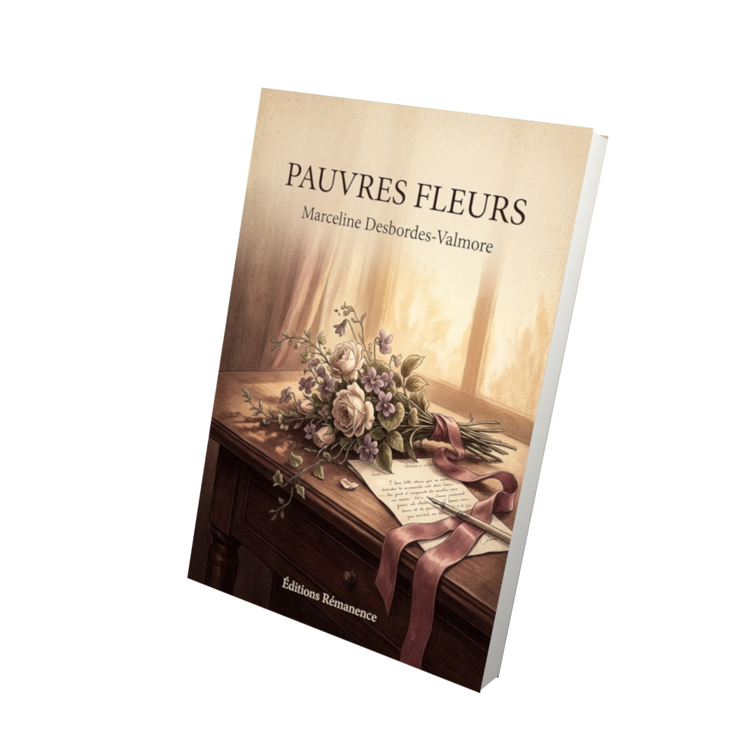 Livre Pauvres fleurs par Marceline Desbordes-Valmore - Vue 3D - Editions Remanence