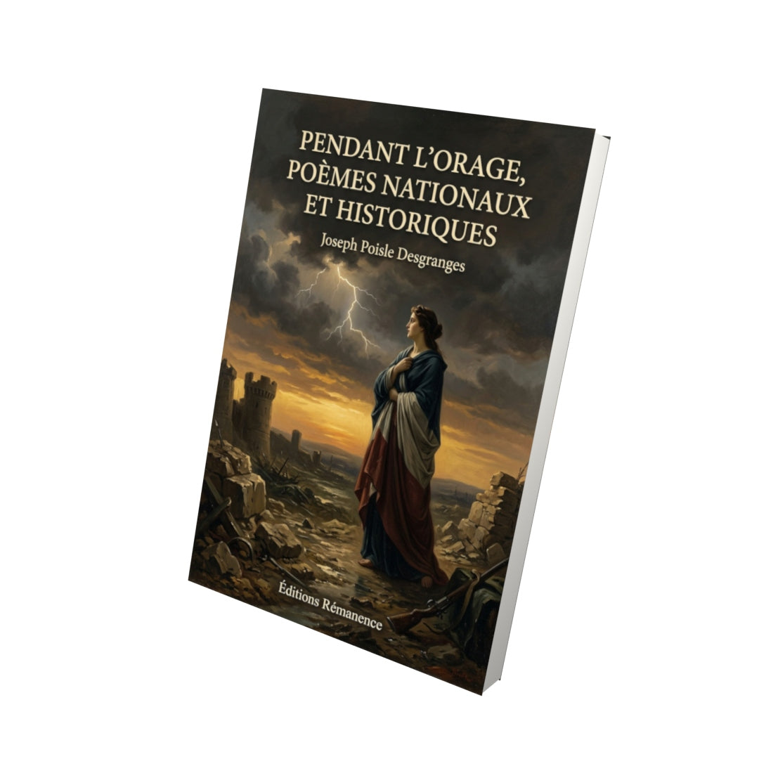 Livre Pendant l’orage, poèmes nationaux et historiques par Joseph Poisle Desgranges - Vue 3D - Editions Remanence