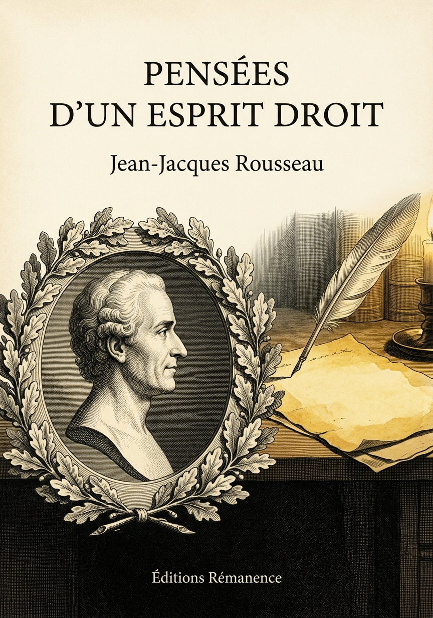 Livre Pensées d’un esprit droit par Jean-Jacques Rousseau - Couverture - Editions Remanence
