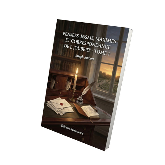 Livre Pensées, essais, maximes et correspondance de J. Joubert - Tome 1 par Joseph Joubert - Vue 3D - Editions Remanence