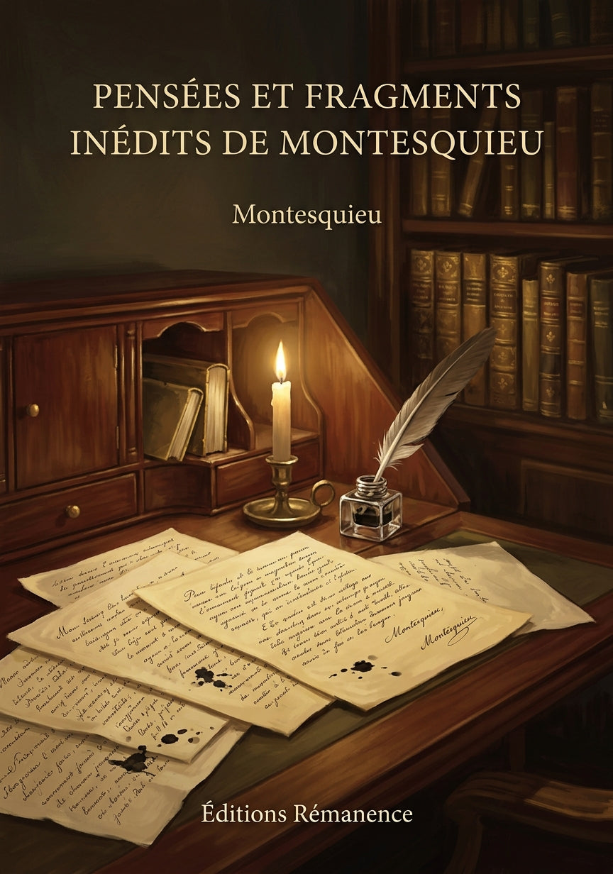 Livre Pensées et Fragments inédits de Montesquieu par Montesquieu - Couverture - Editions Remanence