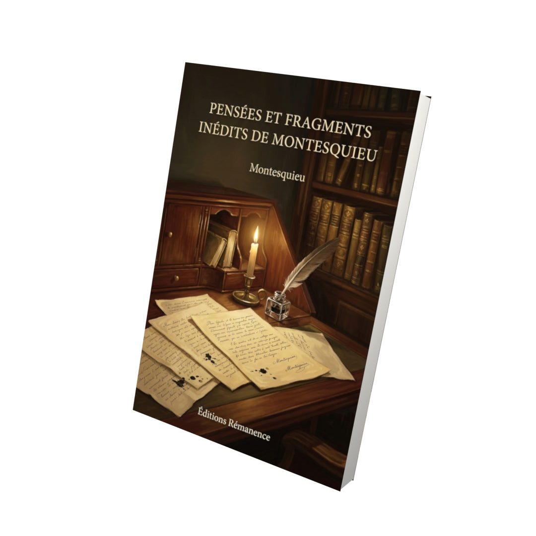Livre Pensées et Fragments inédits de Montesquieu par Montesquieu - Vue 3D - Editions Remanence