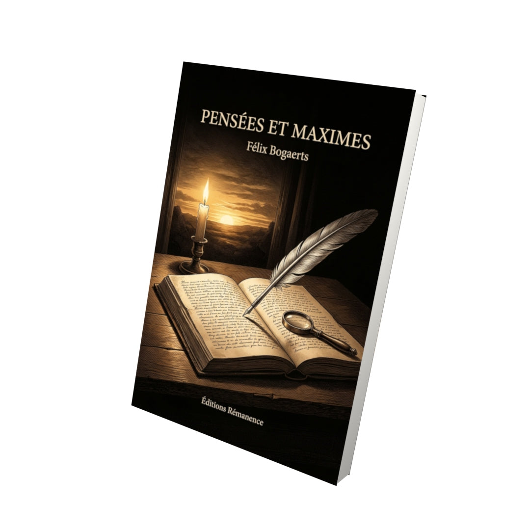 Livre Pensées et Maximes par Félix Bogaerts - Vue 3D - Editions Remanence