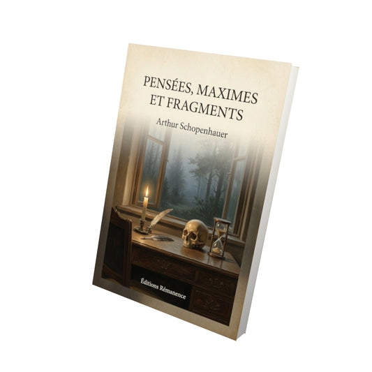 Livre Pensées, maximes et fragments - Arthur Schopenhauer - Vue 3D - Editions Remanence