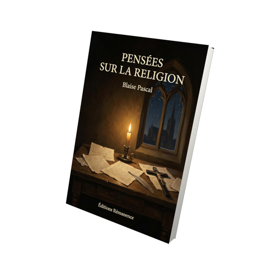 Livre Pensées sur la religion par Blaise Pascal - Vue 3D - Editions Remanence