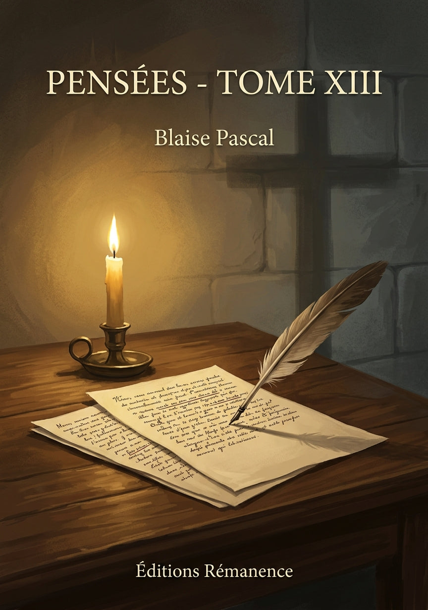Livre Pensées - Tome XIII par Blaise Pascal - Couverture - Editions Remanence