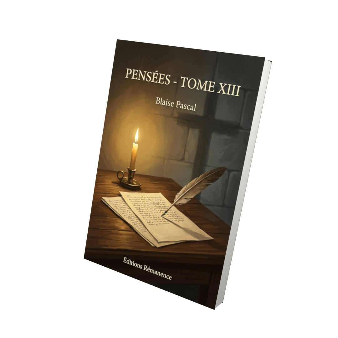 Livre Pensées - Tome XIII par Blaise Pascal - Vue 3D - Editions Remanence