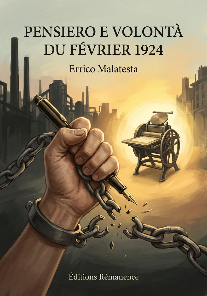 Livre Pensiero e Volontà du février 1924 par Errico Malatesta - Couverture - Editions Remanence