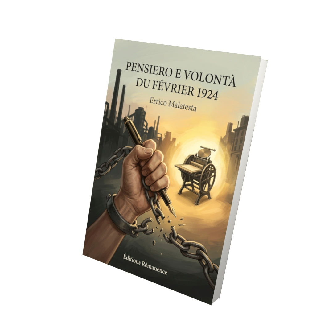 Livre Pensiero e Volontà du février 1924 par Errico Malatesta - Vue 3D - Editions Remanence
