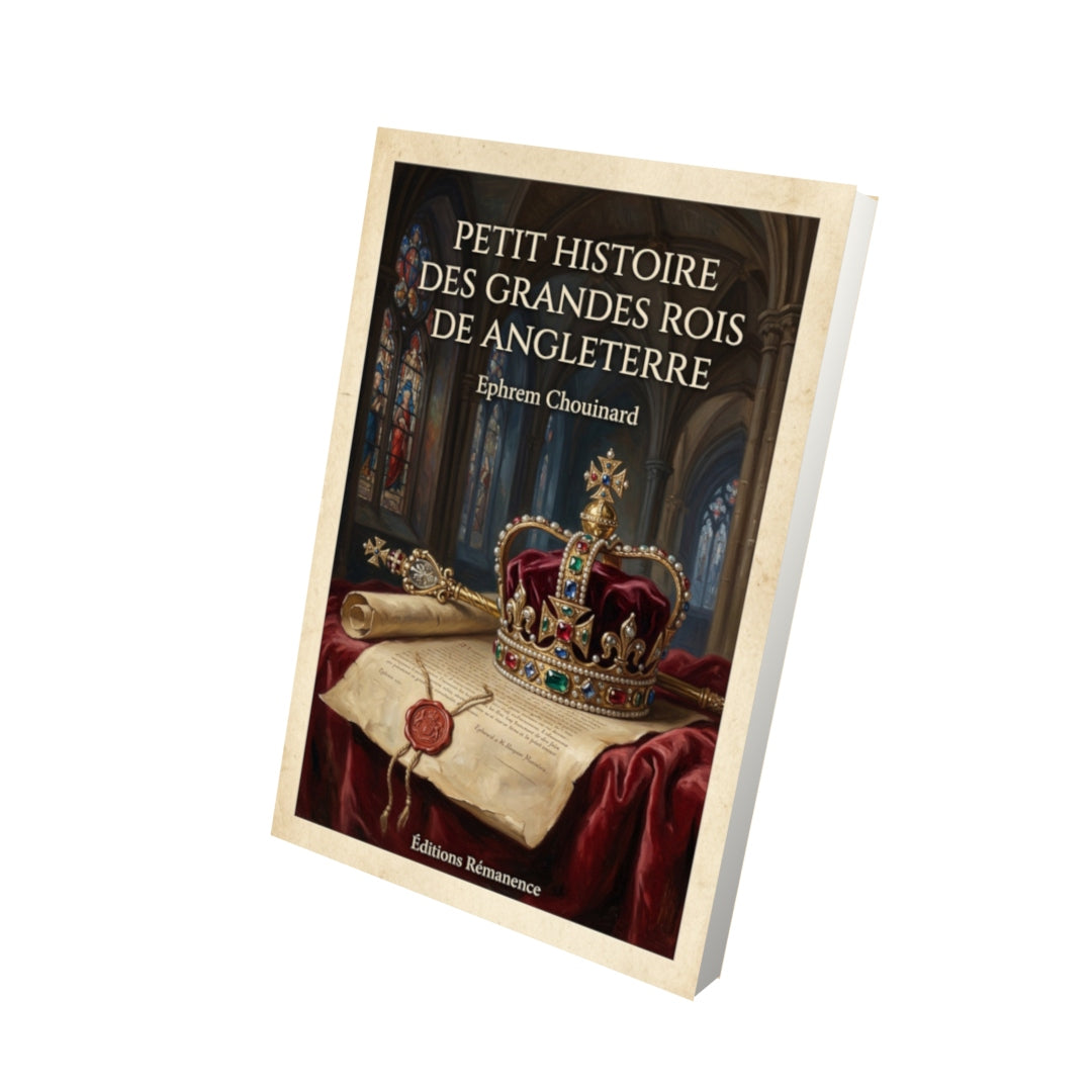 Livre Petit histoire des grandes rois de Angleterre - Ephrem Chouinard - Vue 3D - Editions Remanence
