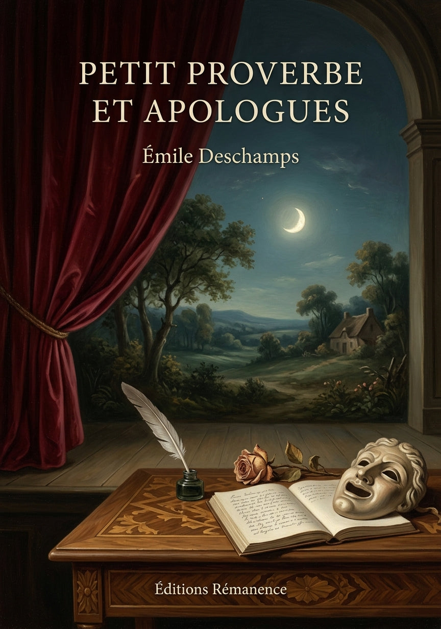Livre Petit Proverbe et apologues par Émile Deschamps - Couverture - Editions Remanence