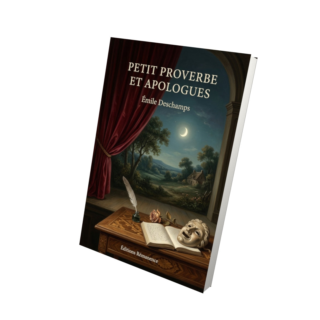 Livre Petit Proverbe et apologues par Émile Deschamps - Vue 3D - Editions Remanence