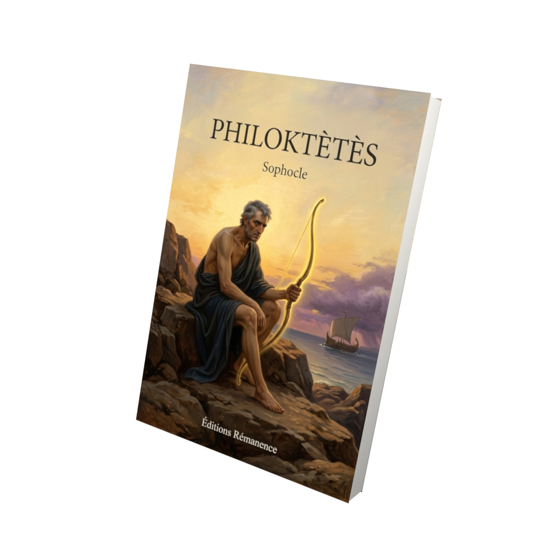Livre Philoktètès par Sophocle - Vue 3D - Editions Remanence