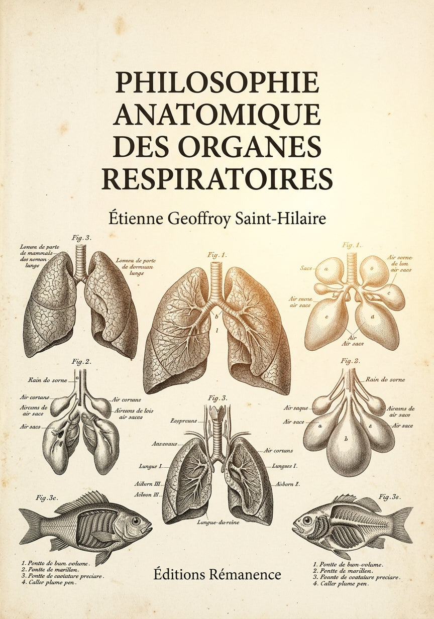 Livre Philosophie anatomique des organes respiratoires par Étienne Geoffroy Saint-Hilaire - Couverture - Editions Remanence