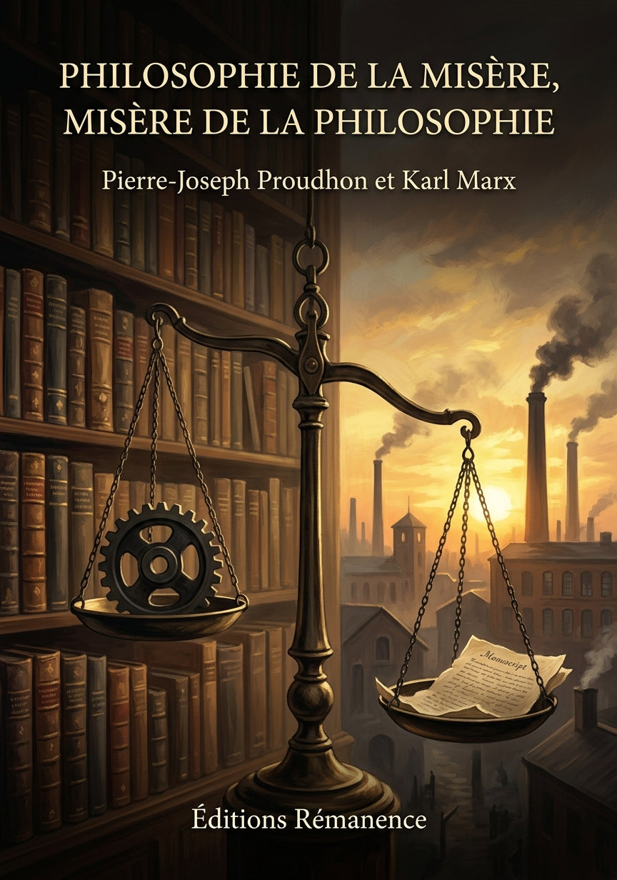 Livre Philosophie de la misère, Misère de la philosophie par Pierre-Joseph Proudhon et Karl Marx - Couverture - Editions Remanence