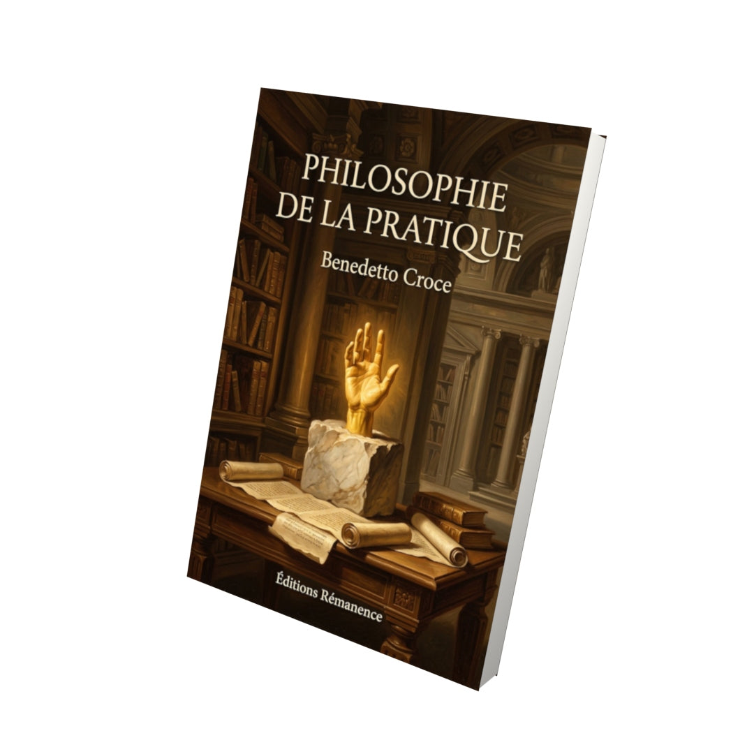 Livre Philosophie de la pratique par Benedetto Croce - Vue 3D - Editions Remanence