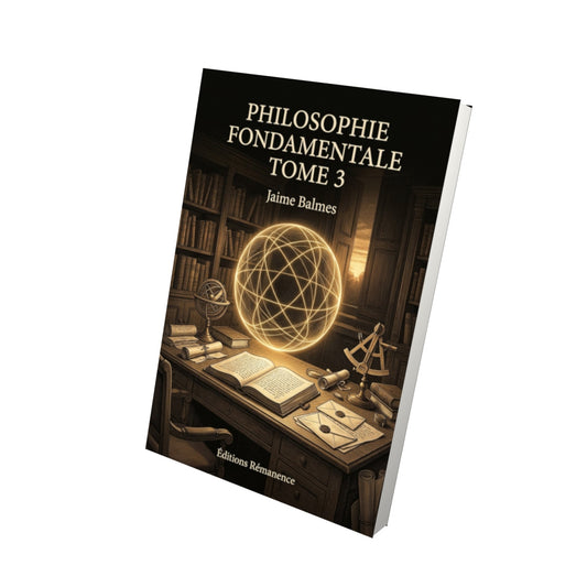 Livre Philosophie fondamentale Tome 3 - Jaime Balmes - Vue 3D - Editions Remanence