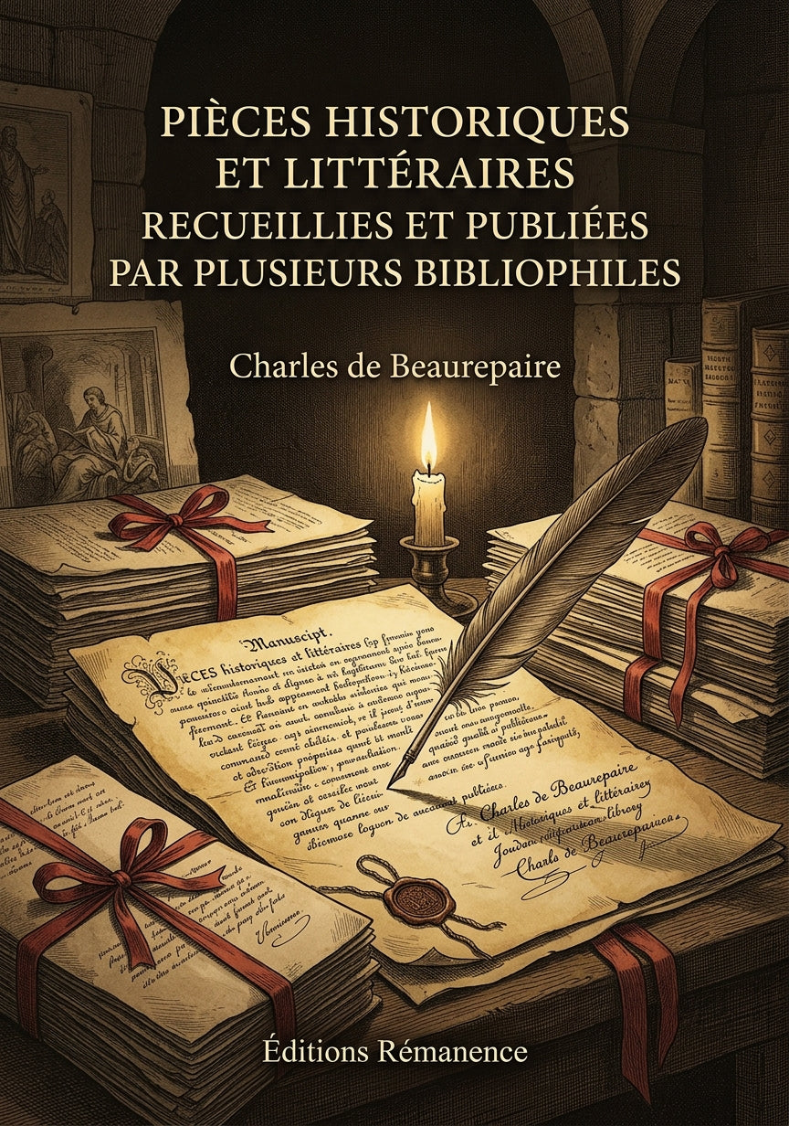 Livre Pièces historiques et littéraires recueillies et publiées par plusieurs bibliophiles par Charles de Beaurepaire - Couverture - Editions Remanence