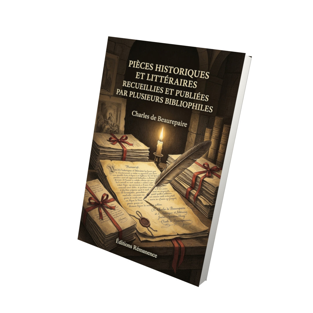 Livre Pièces historiques et littéraires recueillies et publiées par plusieurs bibliophiles par Charles de Beaurepaire - Vue 3D - Editions Remanence