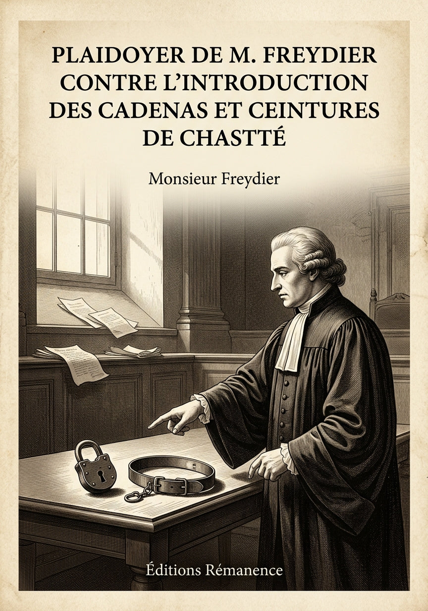 Plaidoyer de M. Freydier contre l'introduction des cadenas et ceintures de chasteté - Monsieur Freydier (Couverture)