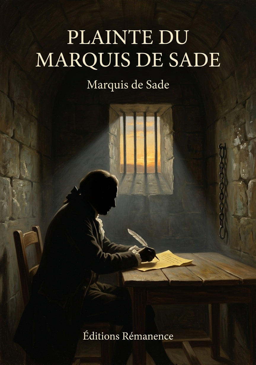 Livre Plainte du marquis de Sade par Marquis de Sade - Couverture - Editions Remanence