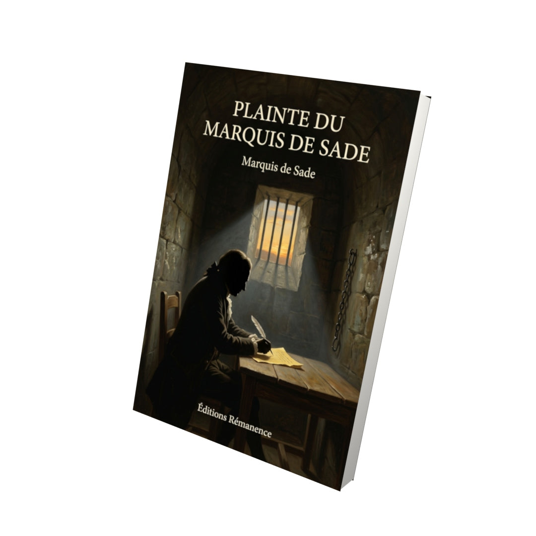 Livre Plainte du marquis de Sade par Marquis de Sade - Vue 3D - Editions Remanence