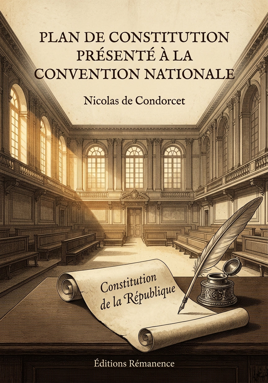 Livre Plan de Constitution présenté à la Convention Nationale par Nicolas de Condorcet - Couverture - Editions Remanence
