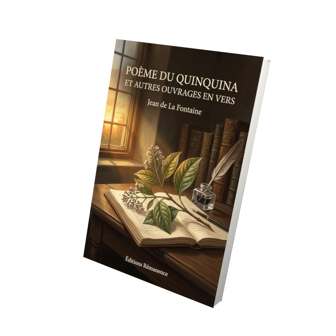 Livre Poème du Quinquina et autres ouvrages en vers par Jean de La Fontaine - Vue 3D - Editions Remanence