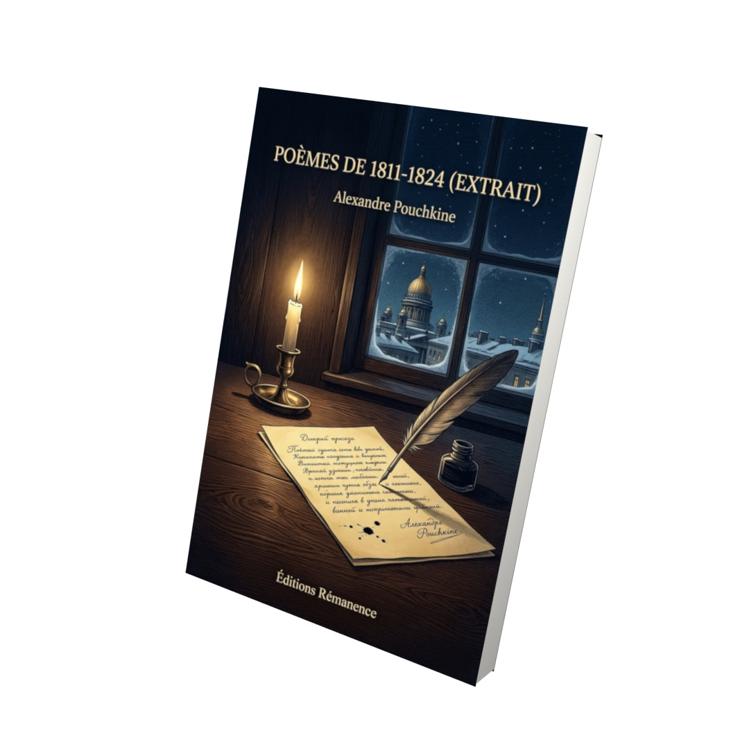 Livre Poèmes de 1811-1824 (extrait) par Alexandre Pouchkine - Vue 3D - Editions Remanence