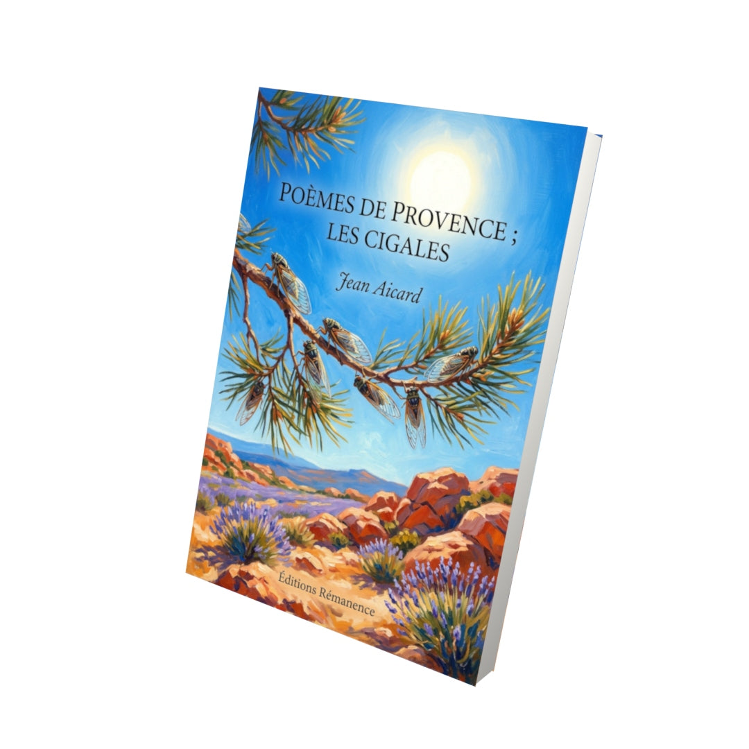 Livre Poèmes de Provence ; Les cigales par Jean Aicard - Vue 3D - Editions Remanence