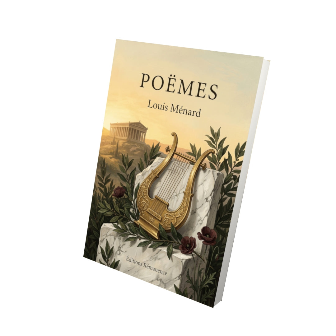 Livre Poëmes par Louis Ménard - Vue 3D - Editions Remanence