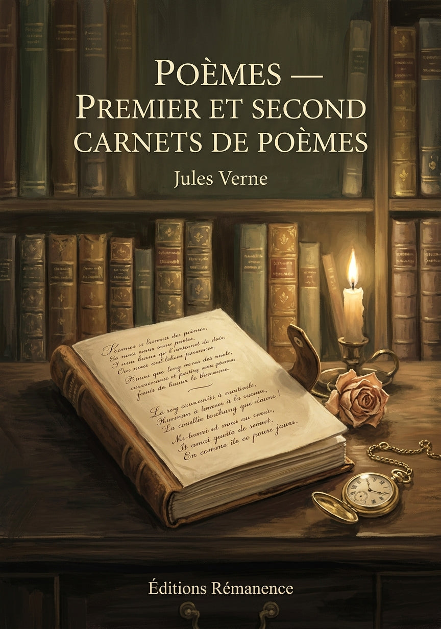 Livre Poèmes — Premier et second carnets de poèmes par Jules Verne - Couverture - Editions Remanence