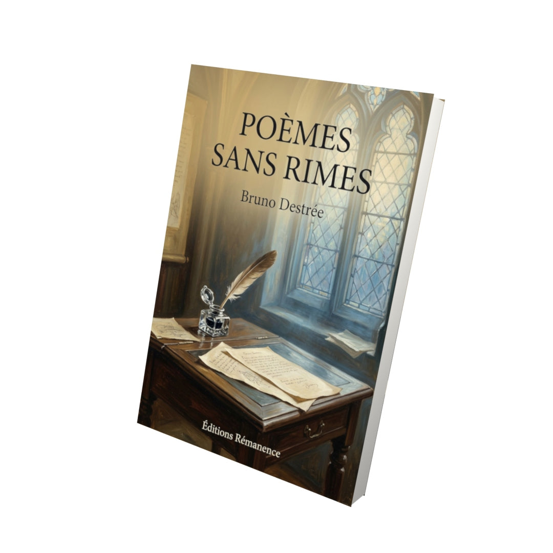 Livre Poèmes sans rimes par Bruno Destrée - Vue 3D - Editions Remanence