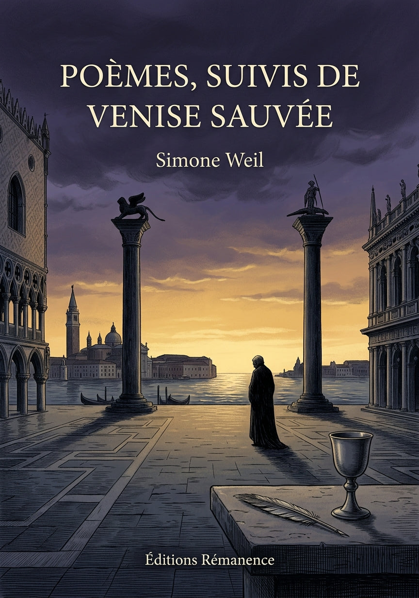Livre Poèmes, suivis de Venise sauvée par Simone Weil - Couverture - Editions Remanence