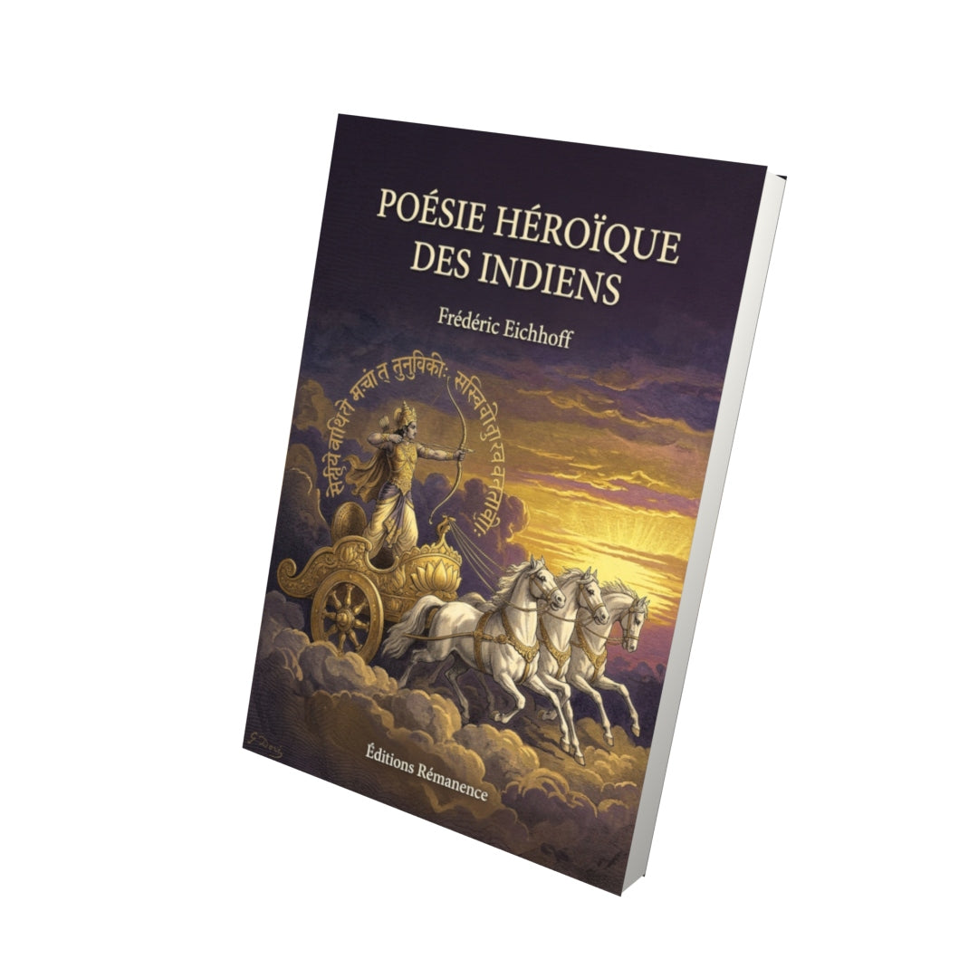 Livre Poésie héroïque des Indiens par Frédéric Eichhoff - Vue 3D - Editions Remanence