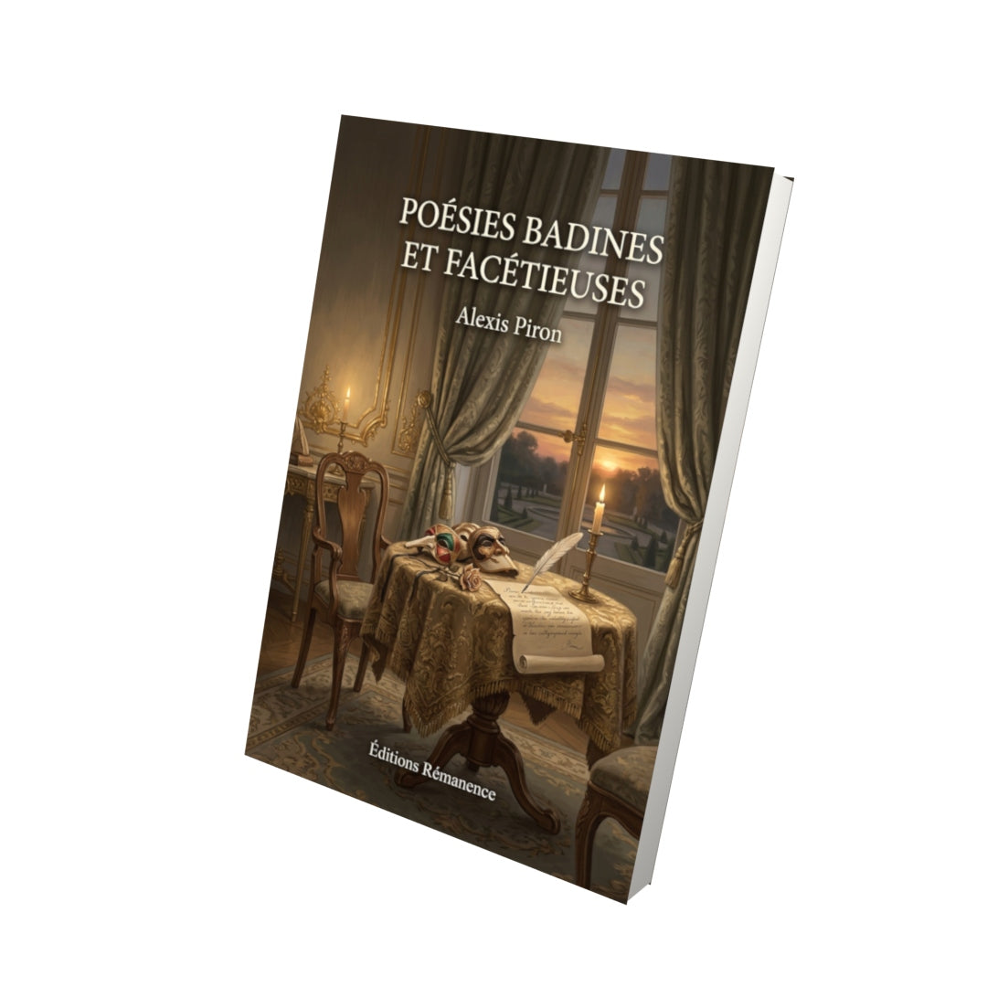 Livre Poésies badines et facétieuses par Alexis Piron - Vue 3D - Editions Remanence
